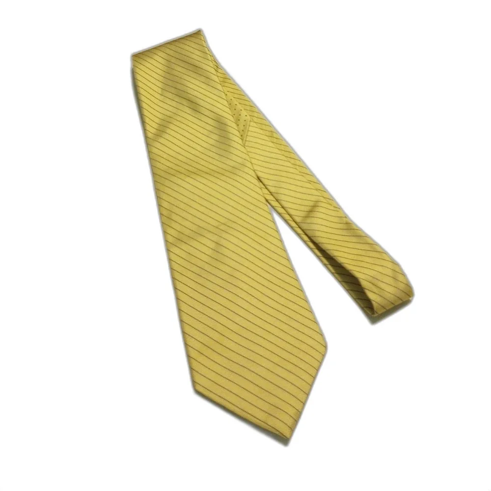 Tommy Hilfiger Gold with Blue Stripes Men's 100% Silk Neck Tie 58 inches long